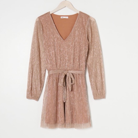 Sinsay Pink Dress with Belt - Size S, V shape neck - Picture 1 of 5